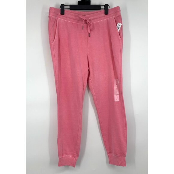 Old Navy Jogger Sweatpants Easy Vintage Pink Drawstring Pull On NWT - Picture 1 of 9